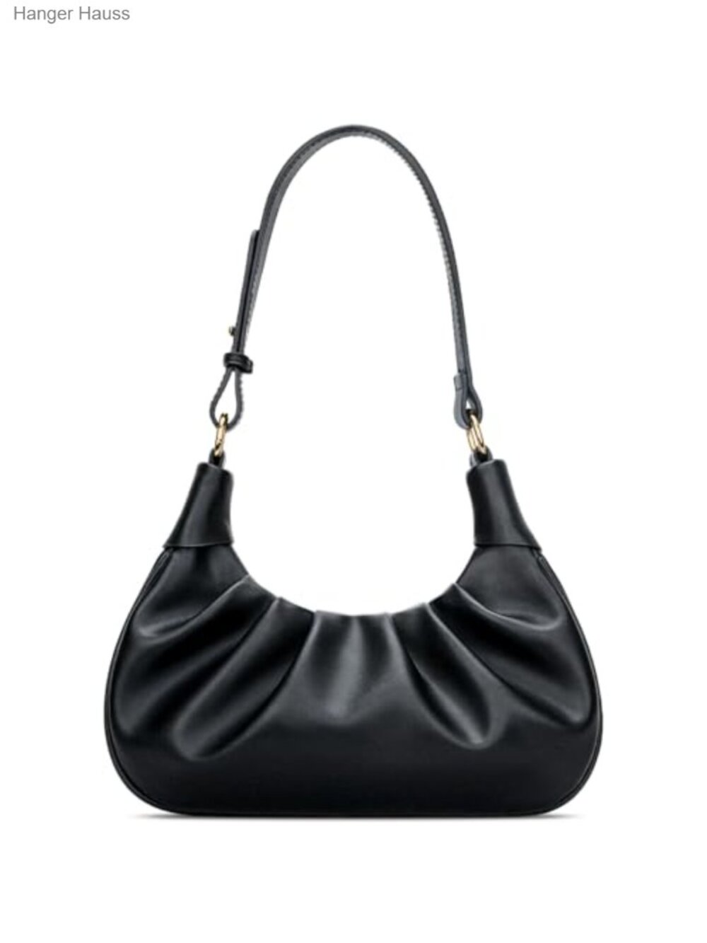 Faux Leather Ruched Underarm Hobo Handbag Shoulder Bag
